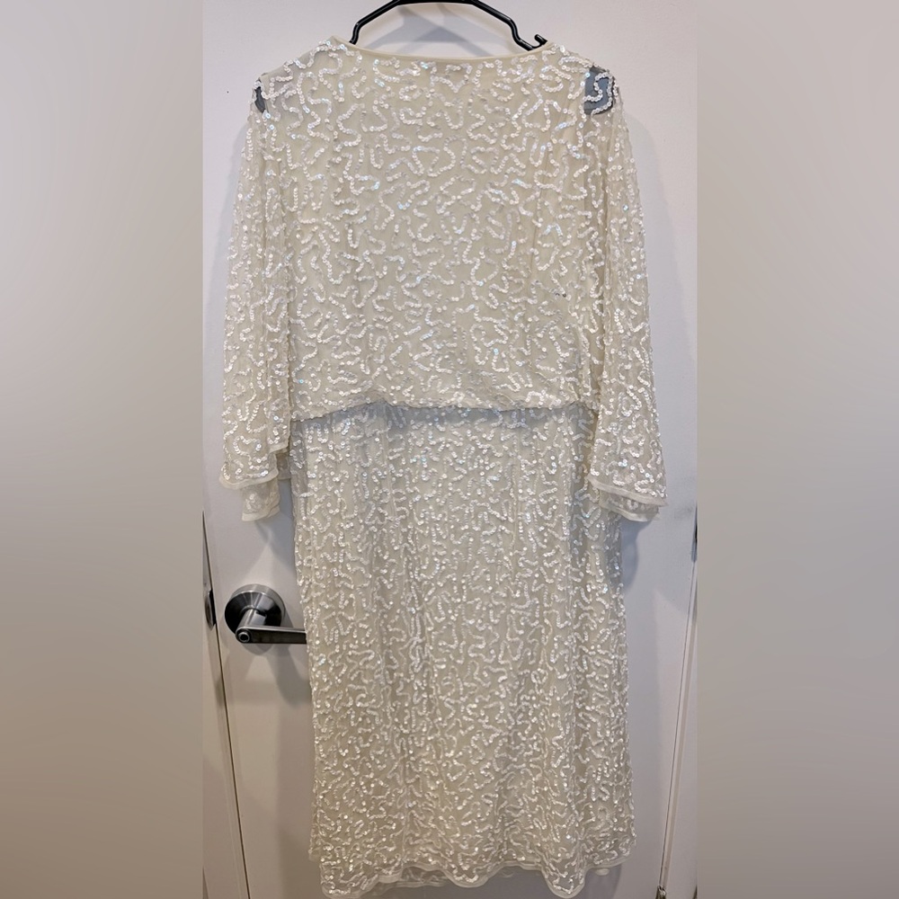 Maya Plus Delicate Sequin Wrap Midi Pencil Dress - image 5